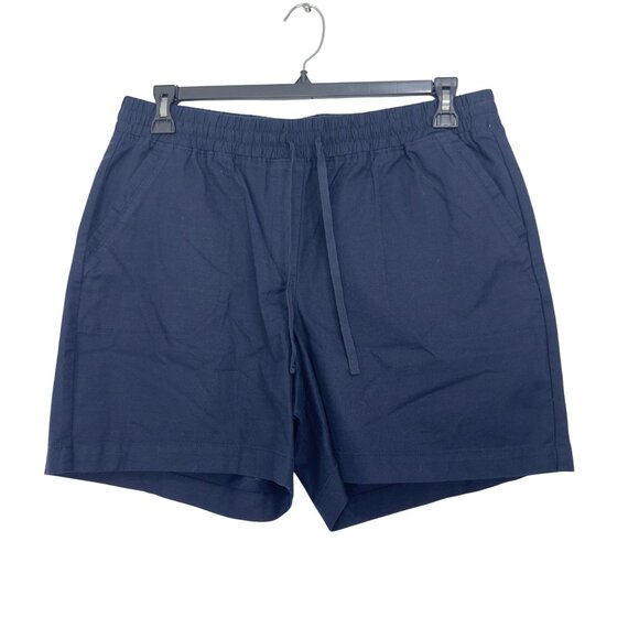 Talbots Womens Navy Blue Cotton/Lyocell Blend Drawstring Shorts Size L Pull On - Picture 9 of 9